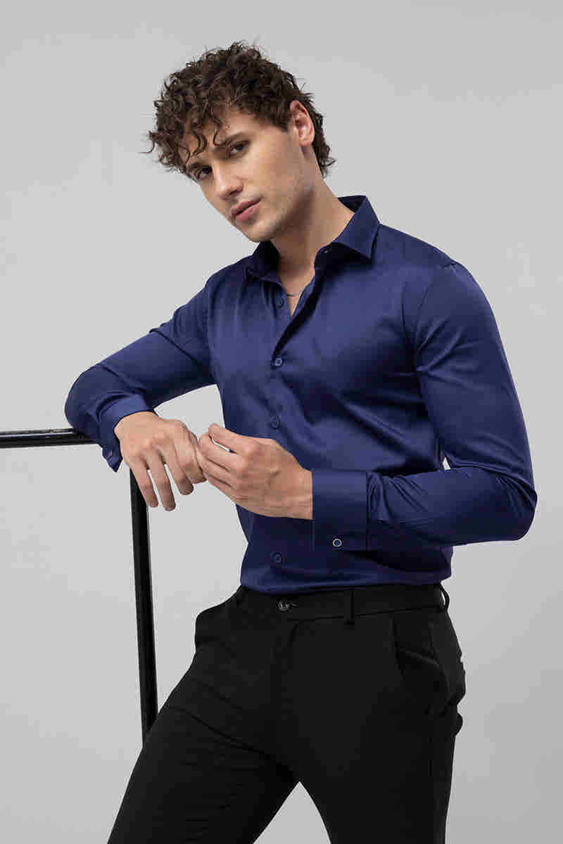 Double Cuff Royal Blue Shirt
